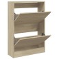 vidaXL Zapatero de madera de ingeniería roble Sonoma 60x21x87,5 cm vidaXL Zapatero de madera de ingeniería roble Sonoma 60x21x87,5 cm