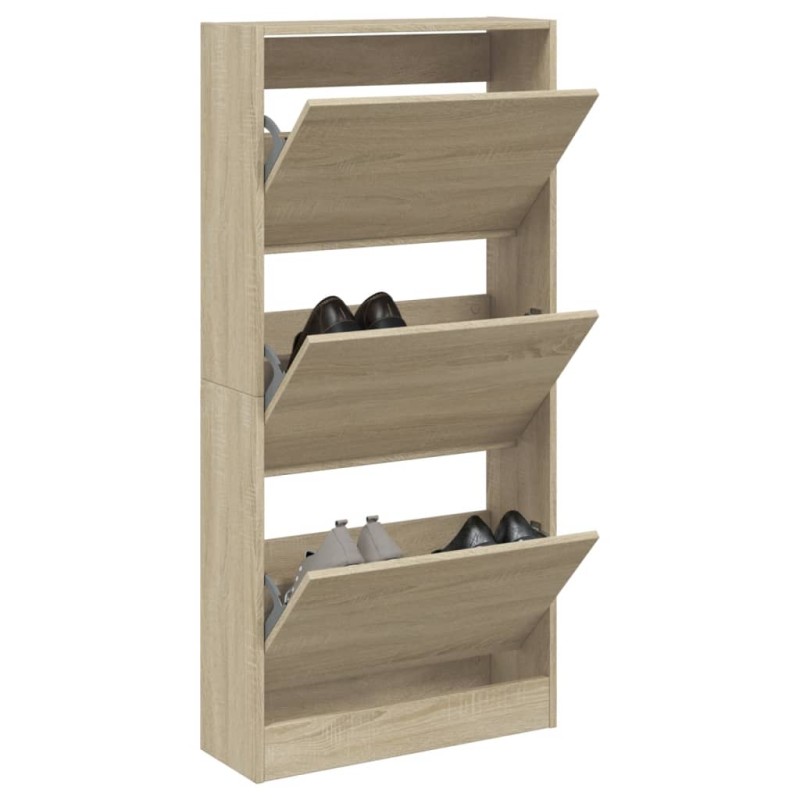 vidaXL Zapatero de madera de ingeniería roble Sonoma 60x21x125,5 cm vidaXL Zapatero de madera de ingeniería roble Sonoma 60x21x125,5 cm