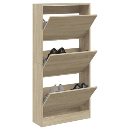 vidaXL Zapatero de madera de ingeniería roble Sonoma 60x21x125,5 cm