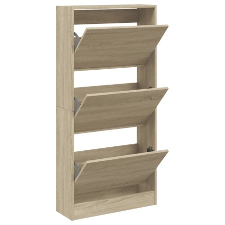 vidaXL Zapatero de madera de ingeniería roble Sonoma 60x21x125,5 cm