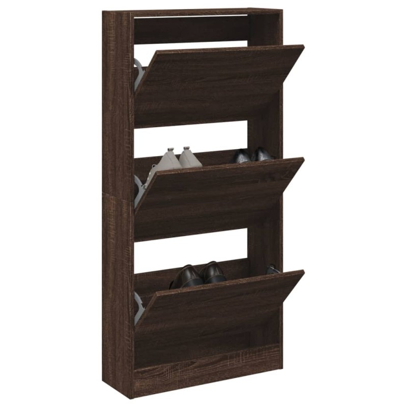 vidaXL Zapatero de madera de ingeniería roble Sonoma 60x21x125,5 cm vidaXL Zapatero de madera de ingeniería roble Sonoma 60x21x125,5 cm