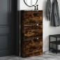 vidaXL Zapatero de madera de ingeniería roble ahumado 60x21x125,5 cm