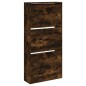 vidaXL Zapatero de madera de ingeniería roble ahumado 60x21x125,5 cm