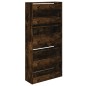 vidaXL Zapatero de madera de ingeniería roble ahumado 60x21x125,5 cm