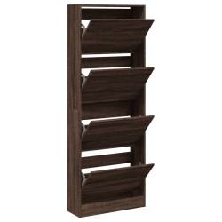 vidaXL Zapatero de madera de ingeniería marrón roble 60x21x163,5 cm