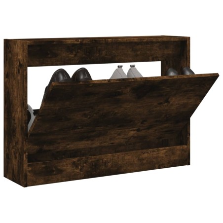vidaXL Zapatero de madera de ingeniería roble ahumado 80x21x57 cm