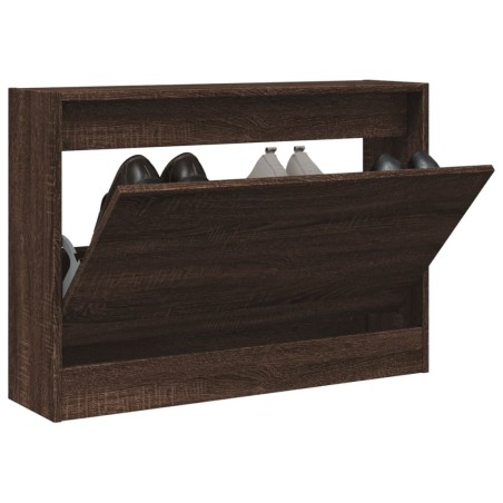 vidaXL Zapatero de madera de ingeniería marrón roble 80x21x57 cm