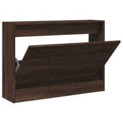 vidaXL Zapatero de madera de ingeniería marrón roble 80x21x57 cm