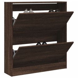 vidaXL Zapatero de madera de ingeniería marrón roble 80x21x87,5 cm