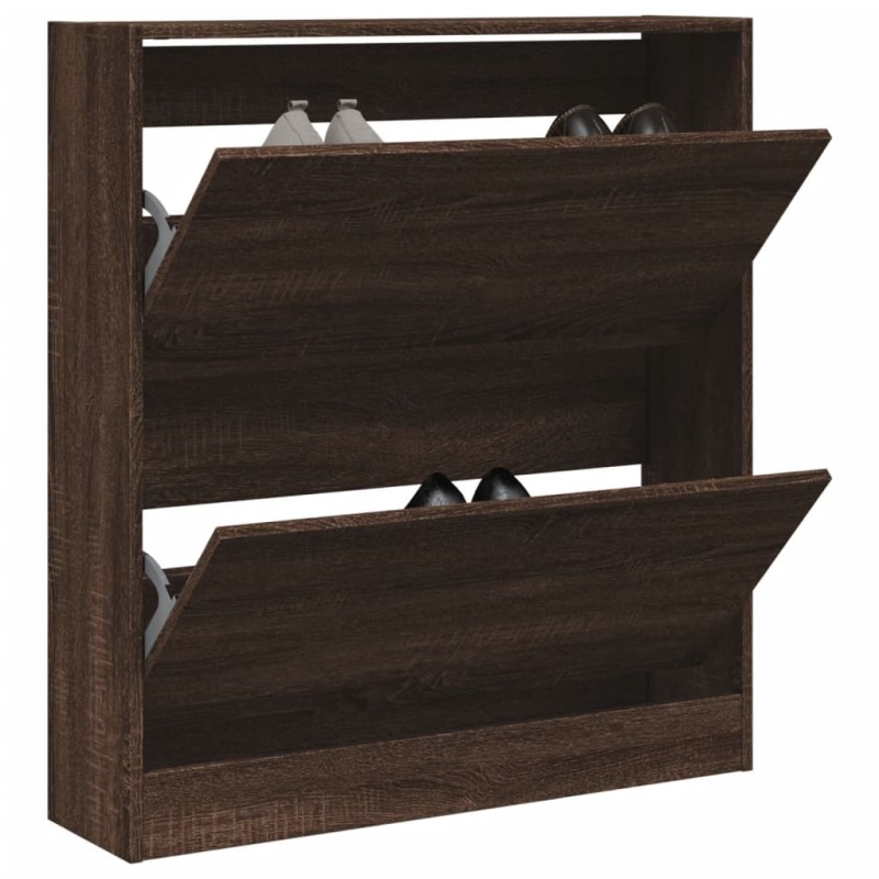 vidaXL Zapatero de madera de ingeniería marrón roble 80x21x87,5 cm vidaXL Zapatero de madera de ingeniería marrón roble 80x21x87,5 cm