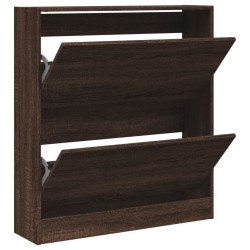 vidaXL Zapatero de madera de ingeniería marrón roble 80x21x87,5 cm