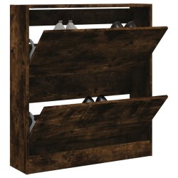 vidaXL Zapatero de madera de ingeniería roble ahumado 80x21x87,5 cm