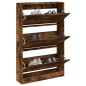 vidaXL Zapatero de madera de ingeniería roble ahumado 80x21x125,5 cm vidaXL Zapatero de madera de ingeniería roble ahumado 80x21x125,5 cm
