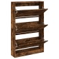 vidaXL Zapatero de madera de ingeniería roble ahumado 80x21x125,5 cm vidaXL Zapatero de madera de ingeniería roble ahumado 80x21x125,5 cm