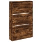 vidaXL Zapatero de madera de ingeniería roble ahumado 80x21x125,5 cm vidaXL Zapatero de madera de ingeniería roble ahumado 80x21x125,5 cm