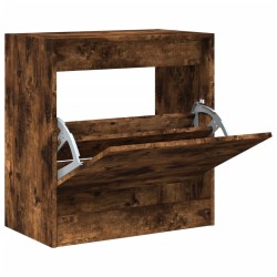 vidaXL Zapatero de madera de ingeniería roble ahumado 60x34x63,5 cm