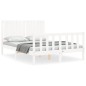 vidaXL Estructura de cama con cabecero madera maciza blanco 140x190 cm vidaXL Estructura de cama con cabecero madera maciza blanco 140x190 cm
