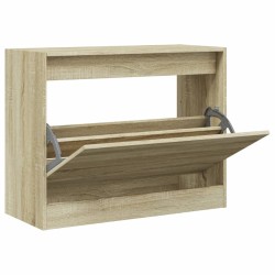vidaXL Zapatero de madera de ingeniería roble Sonoma 80x34x63 cm