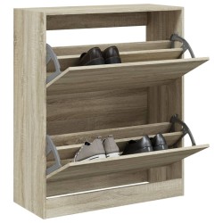 vidaXL Zapatero de madera de ingeniería roble Sonoma 80x34x96,5 cm