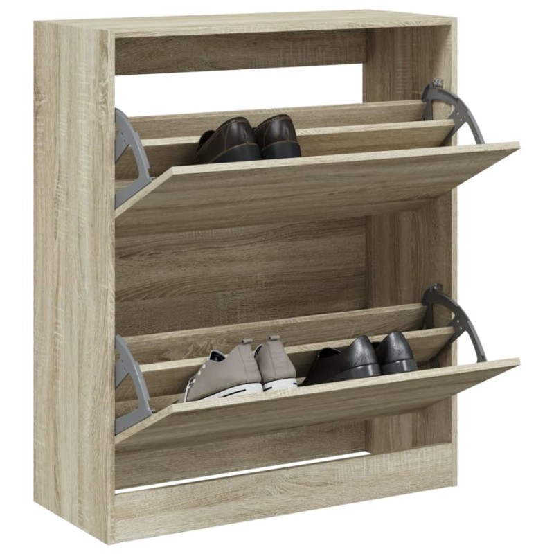 vidaXL Zapatero de madera de ingeniería roble Sonoma 80x34x96,5 cm