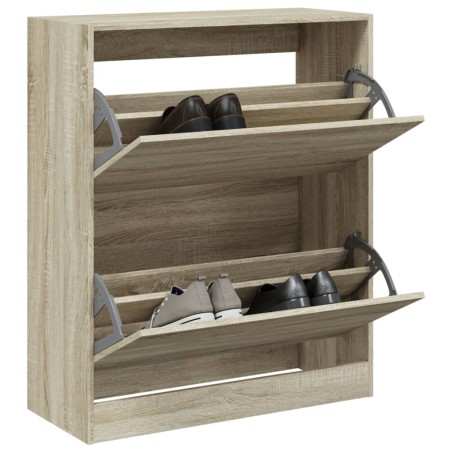 vidaXL Zapatero de madera de ingeniería roble Sonoma 80x34x96,5 cm