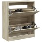 vidaXL Zapatero de madera de ingeniería roble Sonoma 80x34x96,5 cm