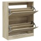 vidaXL Zapatero de madera de ingeniería roble Sonoma 80x34x96,5 cm