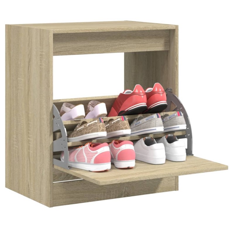vidaXL Zapatero de madera de ingeniería roble Sonoma 60x42x69 cm vidaXL Zapatero de madera de ingeniería roble Sonoma 60x42x69 cm