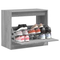 vidaXL Zapatero de madera de ingeniería gris Sonoma 80x42x69 cm