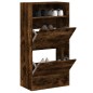 vidaXL Zapatero de madera de ingeniería roble ahumado 60x34x116 cm vidaXL Zapatero de madera de ingeniería roble ahumado 60x34x116 cm