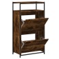 vidaXL Zapatero de madera de ingeniería roble ahumado 60x34x112 cm