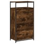 vidaXL Zapatero de madera de ingeniería roble ahumado 60x34x112 cm