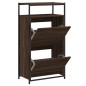 vidaXL Zapatero de madera de ingeniería marrón roble 60x34x112 cm vidaXL Zapatero de madera de ingeniería marrón roble 60x34x112 cm