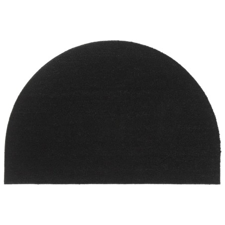 vidaXL Felpudo semicircular de fibra de coco negro 60x90 cm