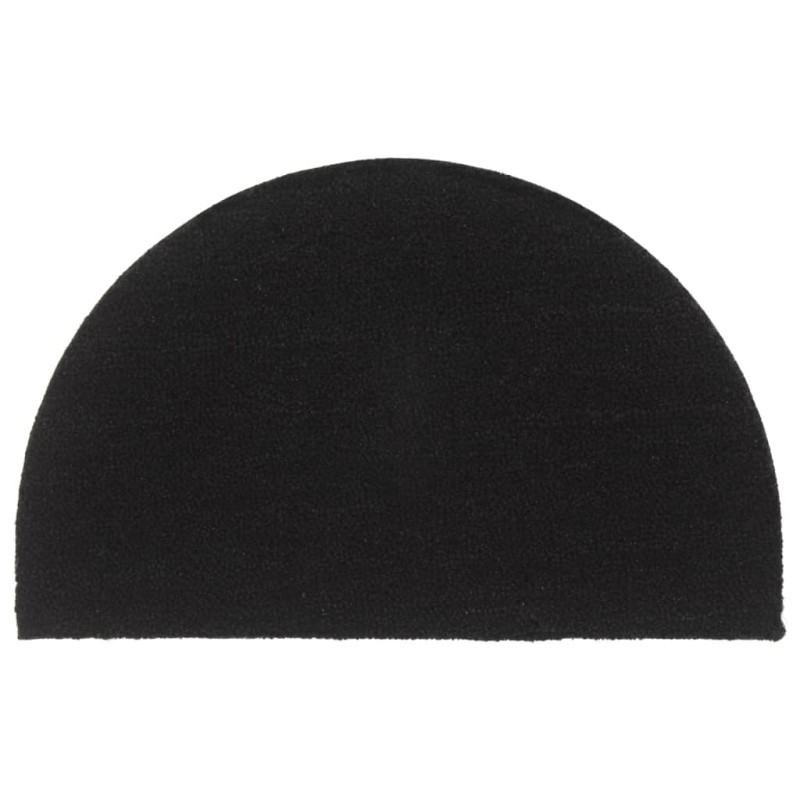 vidaXL Felpudo semicircular de fibra de coco negro 50x80 cm vidaXL Felpudo semicircular de fibra de coco negro 50x80 cm