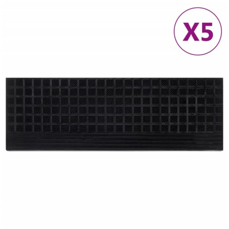vidaXL Alfombrillas de escalera de goma 5 uds 25x75 cm