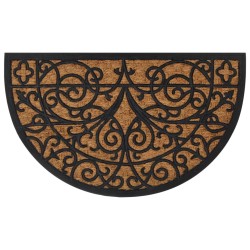 vidaXL Felpudo semicircular de goma y fibra de coco 45x75 cm