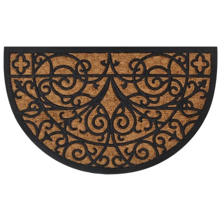 vidaXL Felpudo semicircular de goma y fibra de coco 45x75 cm