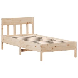 vidaXL Estructura de cama con cabecero madera maciza pino 100x200 cm