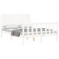 vidaXL Estructura de cama con cabecero madera maciza blanco 140x190 cm vidaXL Estructura de cama con cabecero madera maciza blanco 140x190 cm
