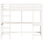 vidaXL Cama alta con escritorio madera maciza pino blanca 80x200 cm vidaXL Cama alta con escritorio madera maciza pino blanca 80x200 cm