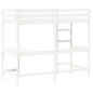 vidaXL Cama alta con escritorio madera maciza pino blanca 80x200 cm vidaXL Cama alta con escritorio madera maciza pino blanca 80x200 cm