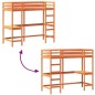 vidaXL Cama alta con escritorio madera maciza pino marrón 80x200 cm vidaXL Cama alta con escritorio madera maciza pino marrón 80x200 cm