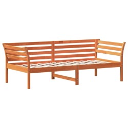 vidaXL Sofá cama de madera maciza de pino marrón cera 80x200 cm
