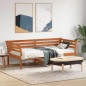 vidaXL Sofá cama de madera maciza de pino marrón cera 90x190 cm vidaXL Sofá cama de madera maciza de pino marrón cera 90x190 cm