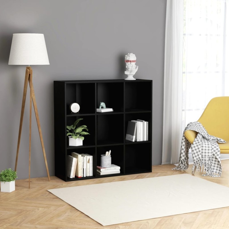 vidaXL Estantería madera contrachapada negro 98x30x98 cm vidaXL Estantería madera contrachapada negro 98x30x98 cm