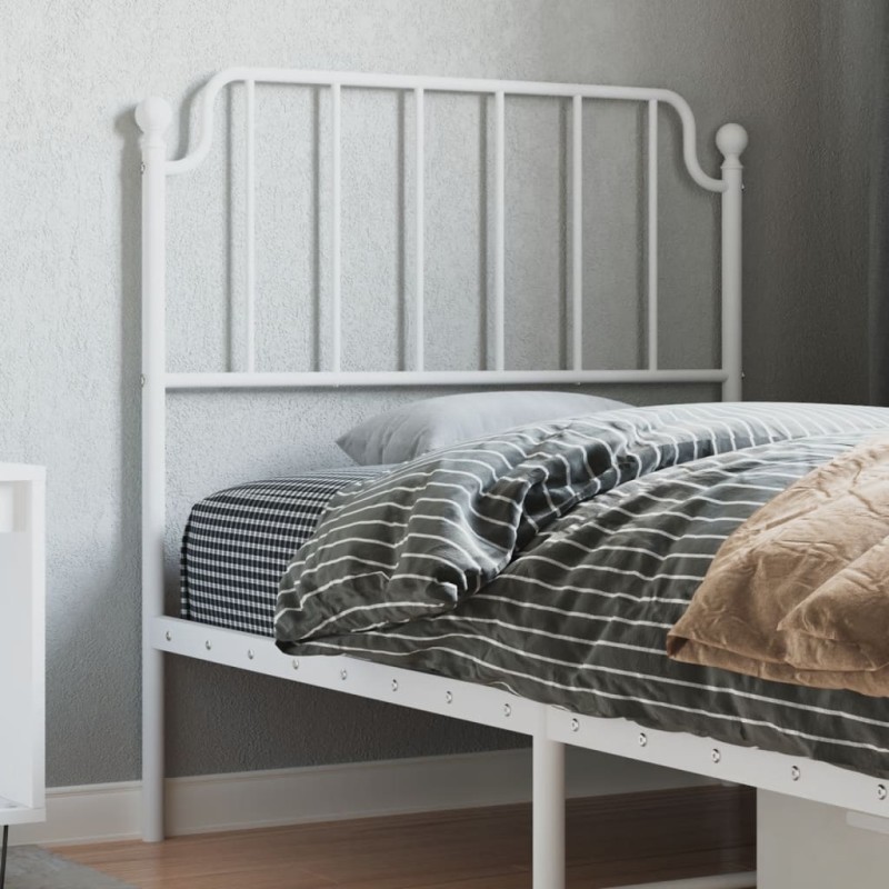vidaXL Cabecero de metal blanco 90 cm