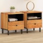 vidaXL Mesitas de noche 2 uds madera maciza de acacia 40x33x46 cm vidaXL Mesitas de noche 2 uds madera maciza de acacia 40x33x46 cm