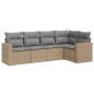vidaXL Juego de sofás jardín con cojines 5 pzas ratán sintético beige vidaXL Juego de sofás jardín con cojines 5 pzas ratán sintético beige
