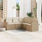 vidaXL Juego de sofás jardín con cojines 5 pzas ratán sintético beige vidaXL Juego de sofás jardín con cojines 5 pzas ratán sintético beige
